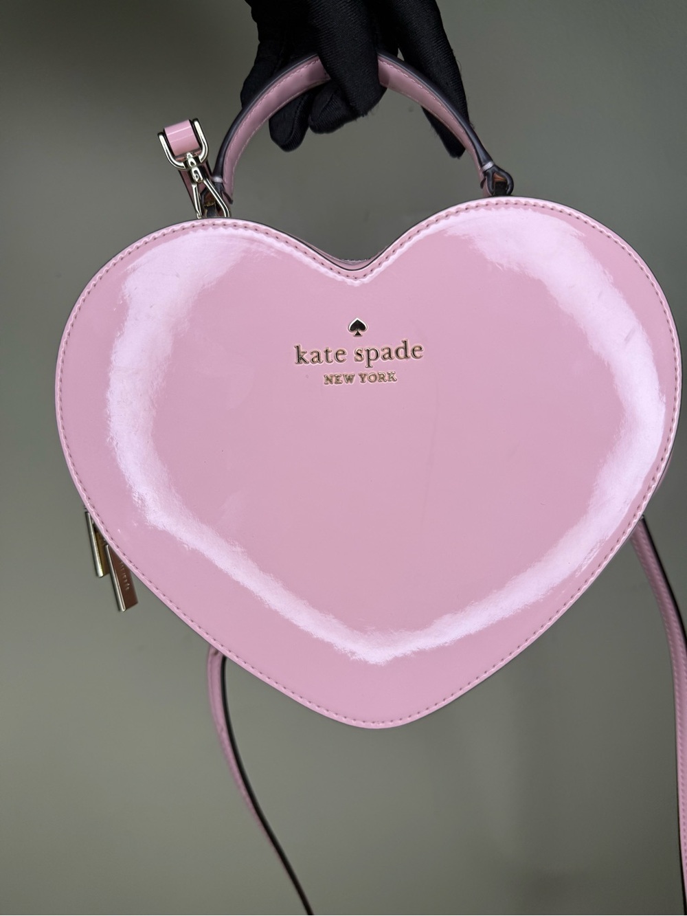 kate spade Pink heart shack Patent Heart Crossbody Bag